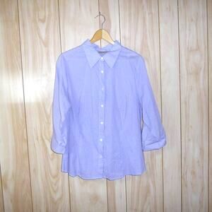 Soft by Avenue Purple Collared 3/4 Sleeve Top 14/16